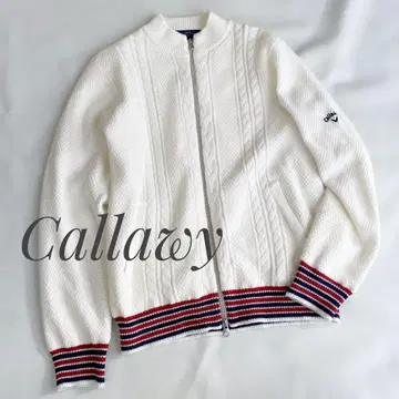 캘러웨이 더블 지퍼 니트 가디건 블루종