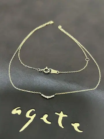 아가트 agete K10 초승달 다이아 목걸이