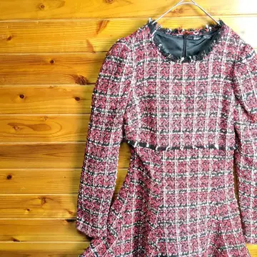 SHEIN 쉬인 원피스 체크 타탄 체크 S 빨간색 블랙 화이트