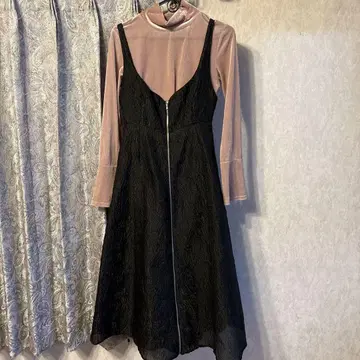 새상품급 1점뿐! 셀포드 퍼프 자카드 점퍼 원피스 36 블랙