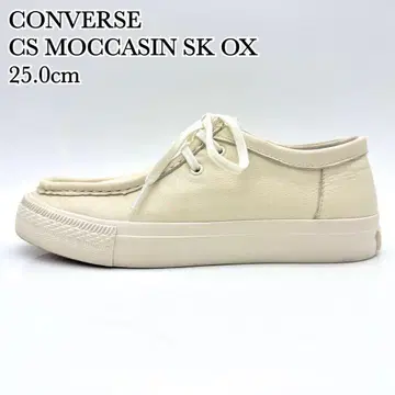 [ 컨디션 최상 ] 컨버스 CS 모카신 SK 화이트 가죽 25cm