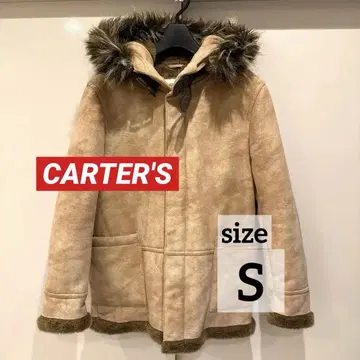 카터스 페이크 무스탕 코트 아우터 미디 기장 페이크 스웨이드 S