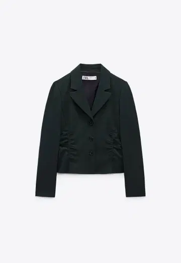ZARA 울 블렌드 테일러드 블레이저 보틀 그린 S