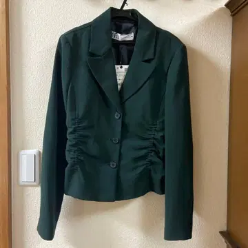 ZARA 울 블렌드 테일러드 블레이저 보틀 그린 S