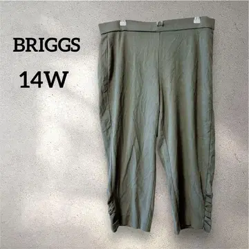 당일 발송 BRIGGS [14W] 팬츠 올리브 그린 개더 반기장