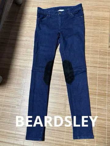 [BEARDSLEY] 스키니 데님 다크 블루 무릎 패치 포함