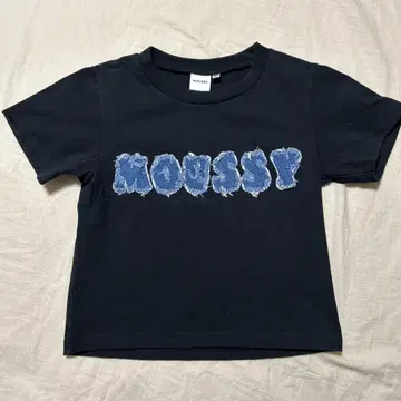 [ 새상품급 ] MOUSSY 블랙 T셔츠 데님풍 로고