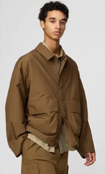 유니클로 UNIQLO 코튼 숏 블루종 34 브라운