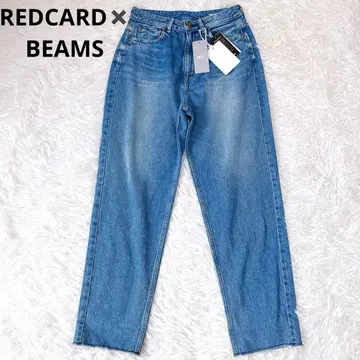 택 포함 새상품 RED CARD x BEAMS 콜라보 스트레이트 데님