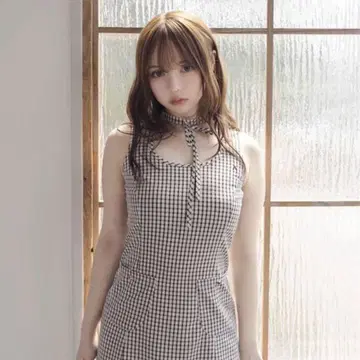 andmary Natalie check mini dress Black
