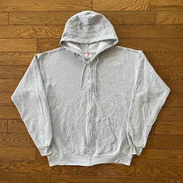 Hanes 지퍼 후드티 그레이 무지 M