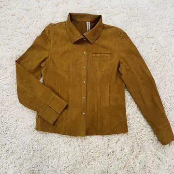 브라운 스웨이드 풍 셔츠 자켓