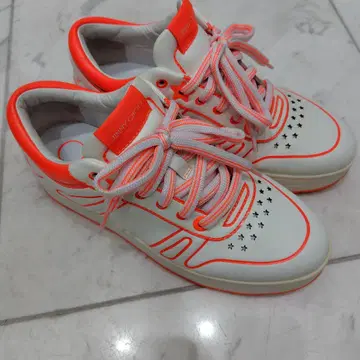 JIMMY CHOO 스니커즈 화이트 오렌지 사이즈 38(25cm)