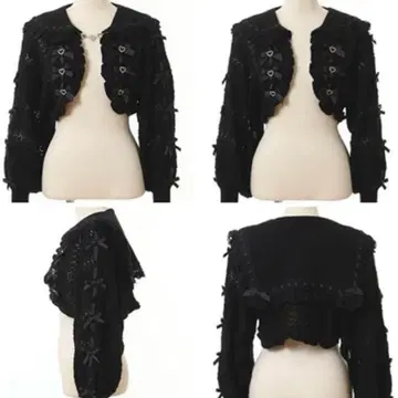 LIZLISA 크롭 시스루 세일러 가디건