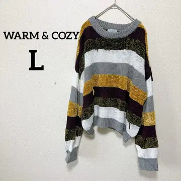 WARM & COZY [ L ] 스트라이프 니트 스웨터 빅 실루엣