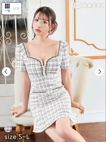 체크 트위드 드레스 데이지 스토어