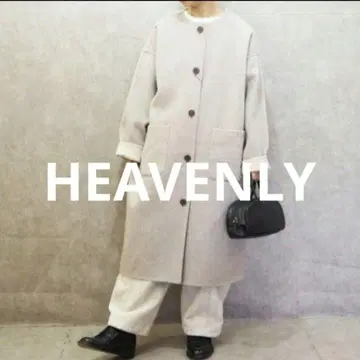 [ 새상품급 ] HEAVENLY 울 믹스 리버 코트 베이지