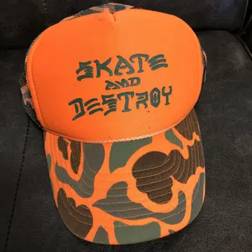 THRASHER 메쉬 캡 오렌지 카모플라쥬