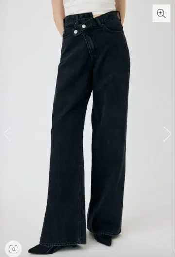 [ moussy ] CROSS WAIST WIDE STRAIGHT