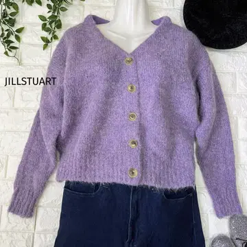 새상품급 JILLSTUART 라벤더색 양모 알파카 혼방 가디건 FR