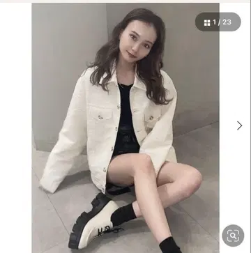 EMODA 에모다 오버 사이즈 트위드 블루종