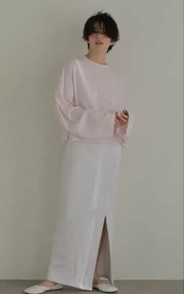 etre tokyo 맨투맨 슬릿 롱 스커트