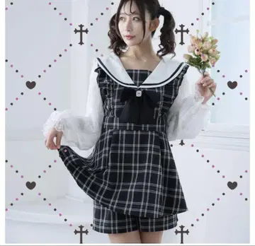 해피 마릴린 세일러 카라 체크 무늬 셋업 4L 시마무라 유메텐보 지뢰계