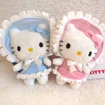 익명 배송 헬로키티 산리오 컬러풀 보닛 블루 핑크 세트
