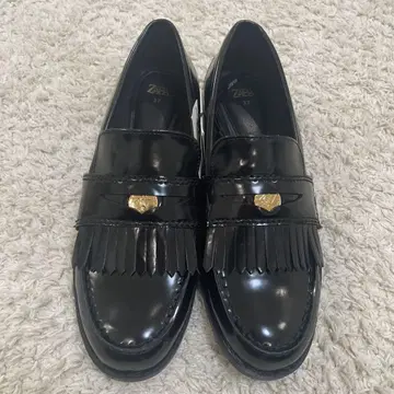 ZARA 블랙 프린지 로퍼 37
