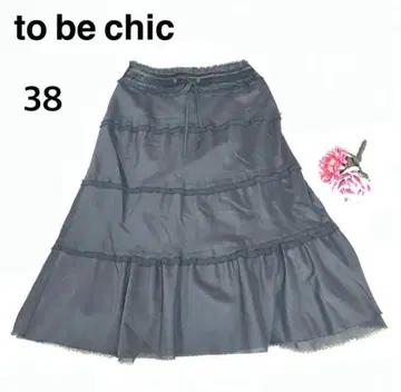 [ 새상품급 ] TO BE CHIC 38 스커트 블랙 플레어