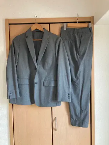 UNIQLO 유니클로 그레이 셋업 자켓 팬츠