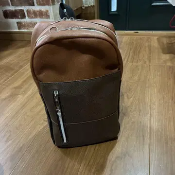 브라운 더블 지퍼 바디백