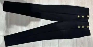 [ ZARA ] 택 제거 미사용 새상품 블랙 스키니 팬츠 골드 버튼 포함
