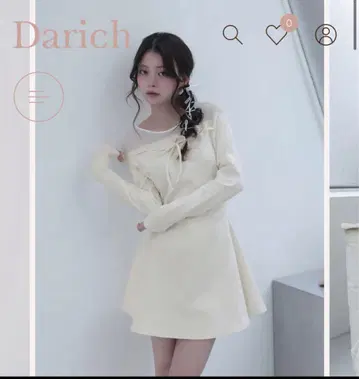 Darich 데콜테 시어 컷 미니 원피스 WHT Free