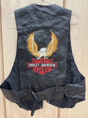 HARLEY-DAVIDSON 가죽 베스트 XL 자수 이글