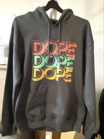 GILDAN DOPE 프린트 다크 그레이 후드티 S
