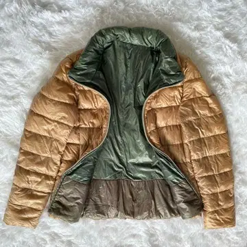 HERNO 다운 자켓 스탠드 카라 리버서블 베이지 그린