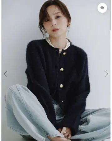 anuans 캐시미어 블렌드 노카라 니트 자켓