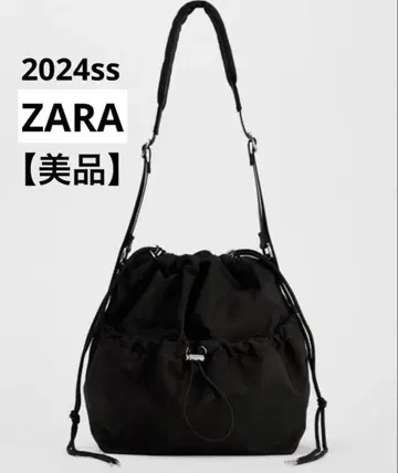 [ 새상품급 ] ZARA 2024ss 나일론 버킷 백 드로스트 숄더