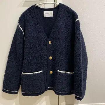 23AW MACPHEE 맥피 무스탕 V넥 가디건 골드 버튼