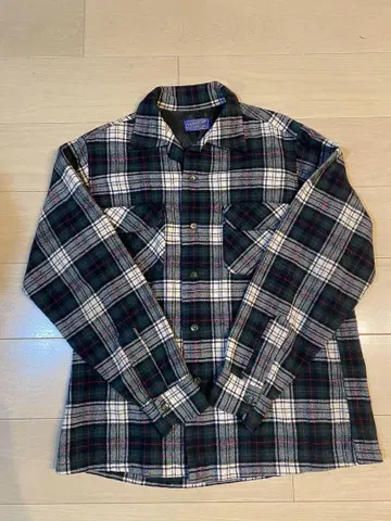 50s Pendleton 긴팔 오픈 카라 보트 셔츠 (M) 그린 계열