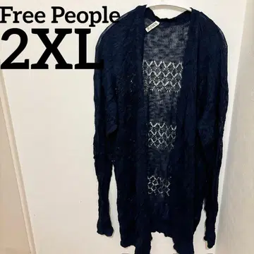 Free People [ 2XL ] 블랙 레이스 니트 가디건 여성용