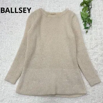 BALLSEY*라이트 베이지 모헤어 혼방 긴팔 니트 튜닉 M