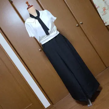 기모노 리메이크 와이드 팬츠 (블랙)