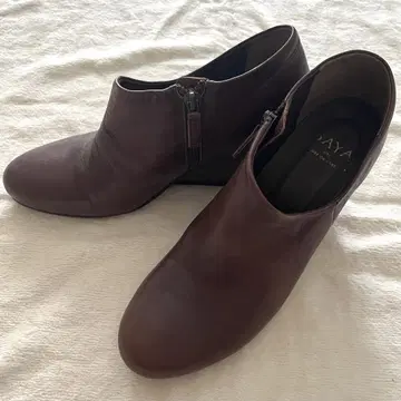 SAYA 사야 웨지솔 부티 다크 브라운 지퍼 포함 25cm