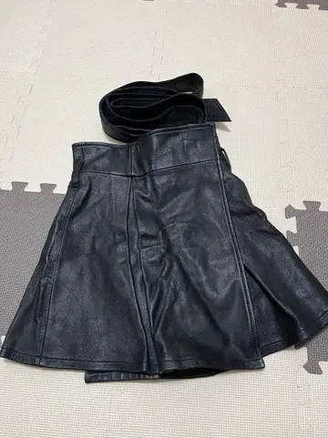 슬라이 염소 가죽 랩 스커트 미니 스커트 헤이세이 리본