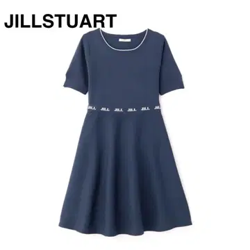 [ 새상품급 ] 네이비 반팔 무릎 기장 원피스 JILLSTUART 니트