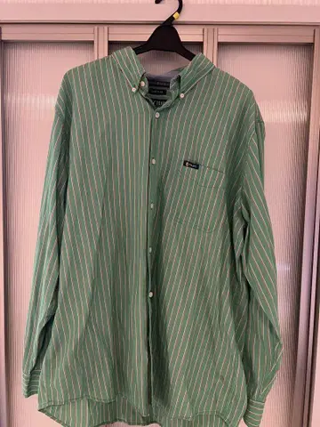 CHAPS 그린과 빨간색 스트라이프 긴팔 셔츠 XL
