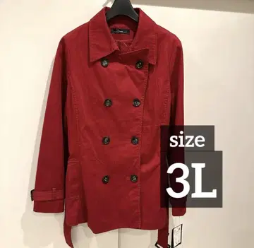 [ 새상품 ] Jinnee 더블 브레스트 트렌치코트 레드 3L 2XL