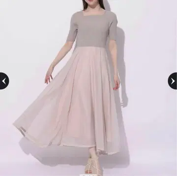 Rirandture 5부 소매 에어리 도킹 원피스 핑크 M